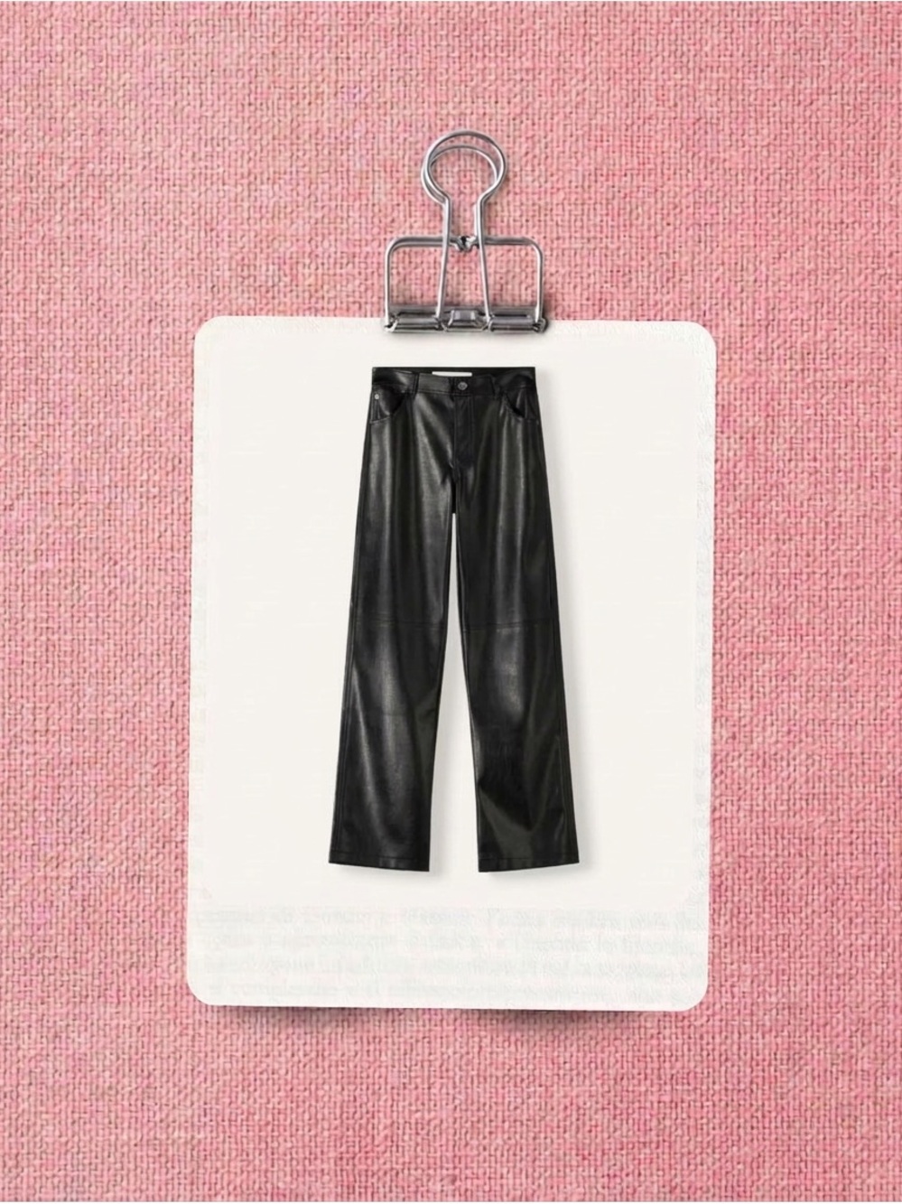 Bershka Black Faux Leather Pants